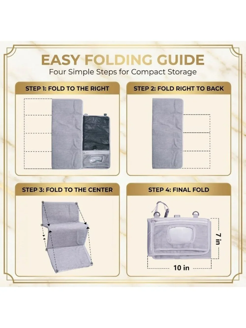 Large Waterproof Portable Diaper Changing Pad - Foldable Baby Travel Mat with